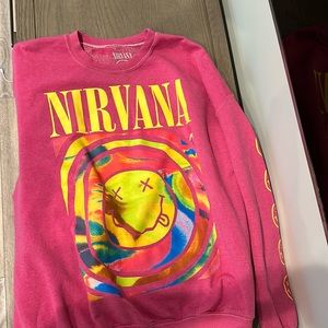 Nirvana Smile Overdyed Crew Neck Sweatshirt
